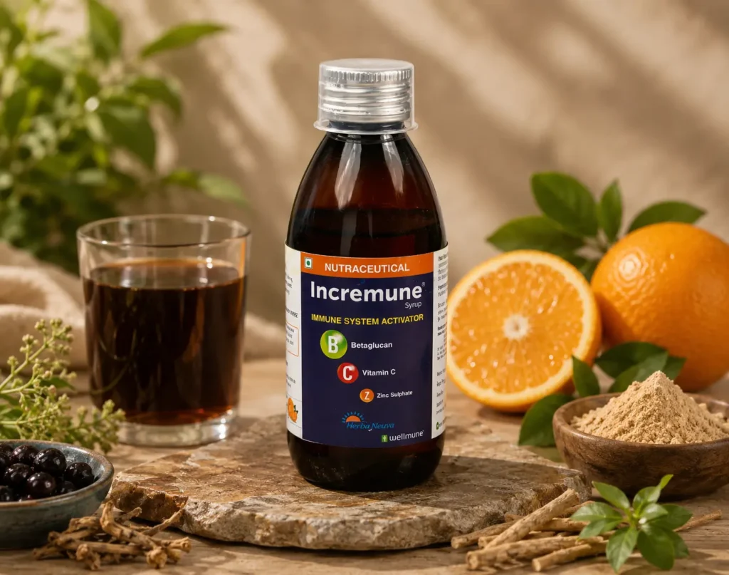 Incremune Syrup pack, front of label